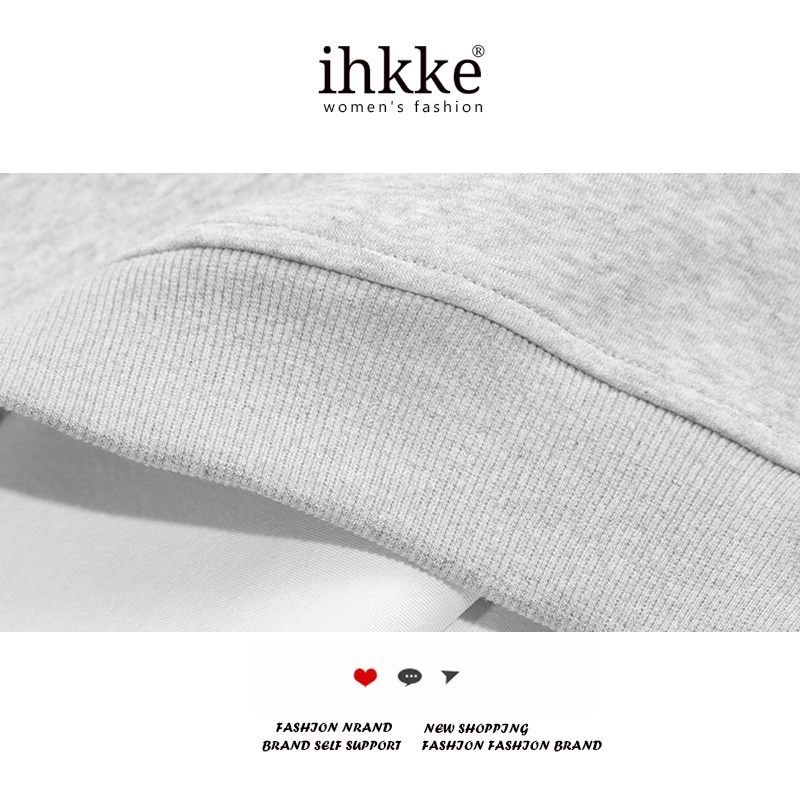 ihkke Áo sweater Tay Dài Hở Vai Màu Hồng Sữa Thô Nghệ Thuật Phong Cách Nước Ngoài Thời Trang Mùa Thu Cho Nữ