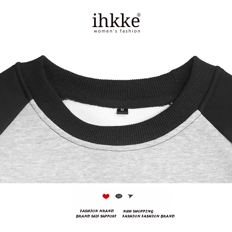 ihkke Áo sweater Tay Dài Hở Vai Màu Hồng Sữa Thô Nghệ Thuật Phong Cách Nước Ngoài Thời Trang Mùa Thu Cho Nữ