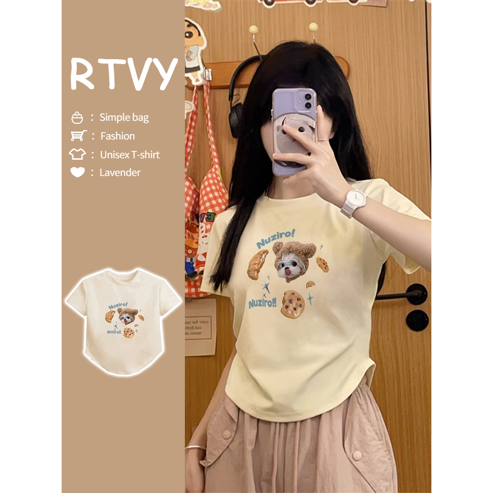 Áo Croptop Tay Ngắn Cổ Tròn Thiết Kế Trẻ Trung Hợp Thời Trang Cho Bạn Gái