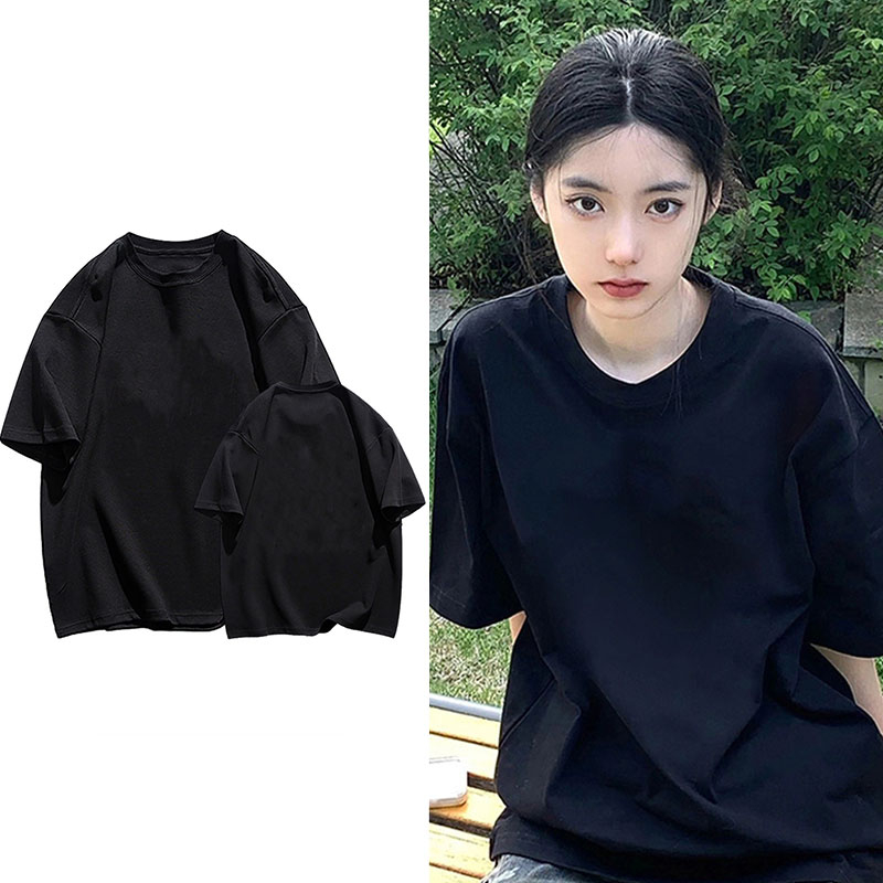 Áo Thun 100% cotton Tay Ngắn Cổ Cao Màu Trơn Phong Cách Hàn Quốc Thời Trang Xuân Hè Hàng Mới 2023