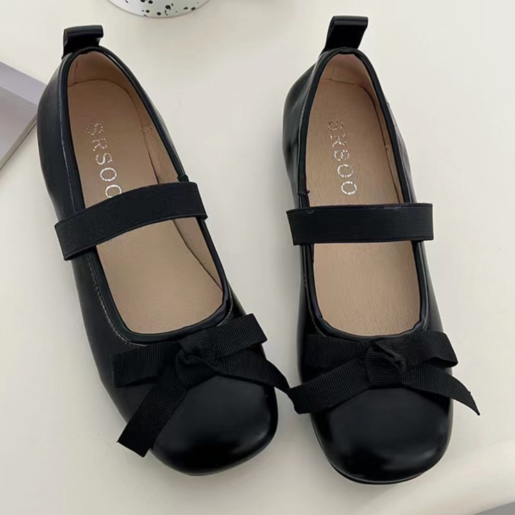 Giày Búp Bê Đế Mềm Mũi Tròn Đính Nơ Thời Trang Mùa Hè 2023 Phong Cách Hàn Quốc Cho Nữ