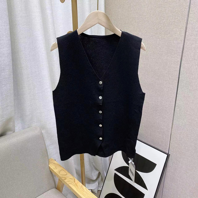 Áo Dệt Kim Sát Nách Màu Đen Thời Trang Mùa Hè 65648