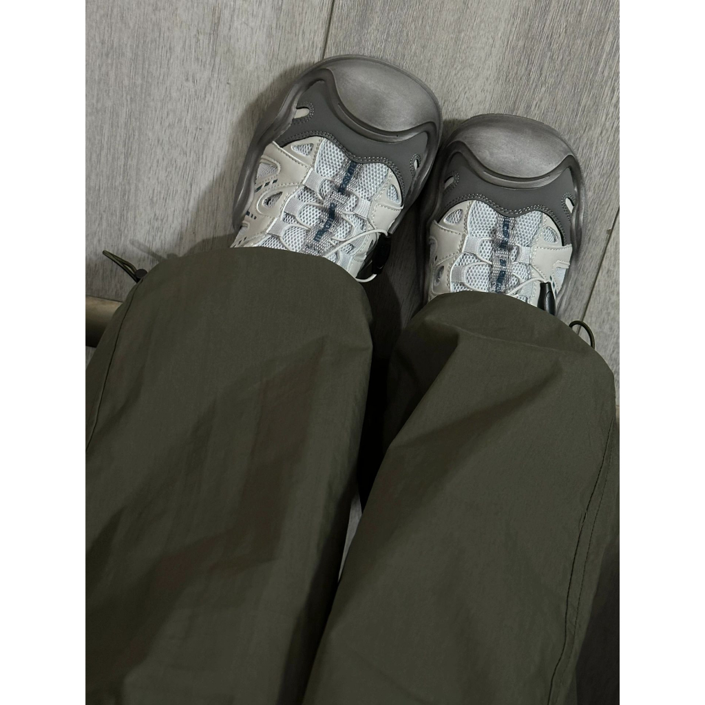 Xiaozhainv Quần Dài Eo Cao Dáng Rộng Màu Xanh Quân Đội Phối Dây Rút Thời Trang Mùa Hè Cho Nữ