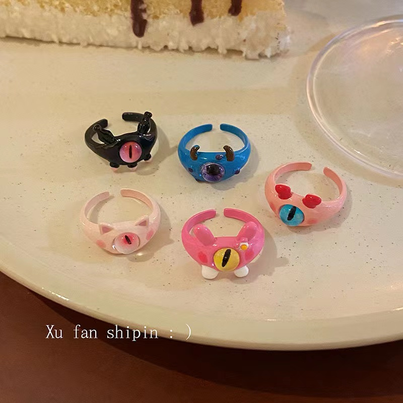 Nhẫn Hở Hình Mèo / Quái Vật Dễ Thương Vui Nhộn Cho Nữ