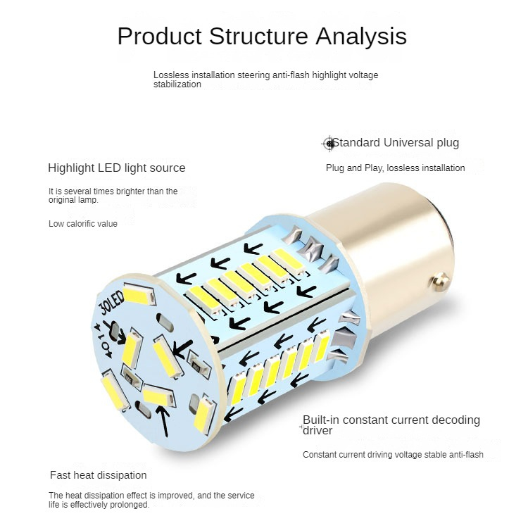 Bóng Đèn led Phanh 1157 bay15d p21 / 5w Chất Lượng Cao Dành Cho Xe Máy