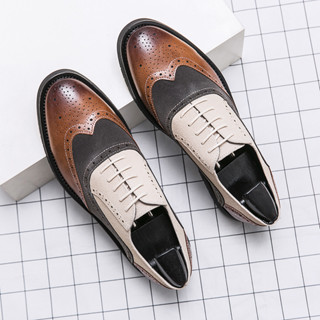 Giày Oxford Brogues Da Thật Mềm Cột Dây Thoải Mái Chất Lượng Cao Cho Nam Giới