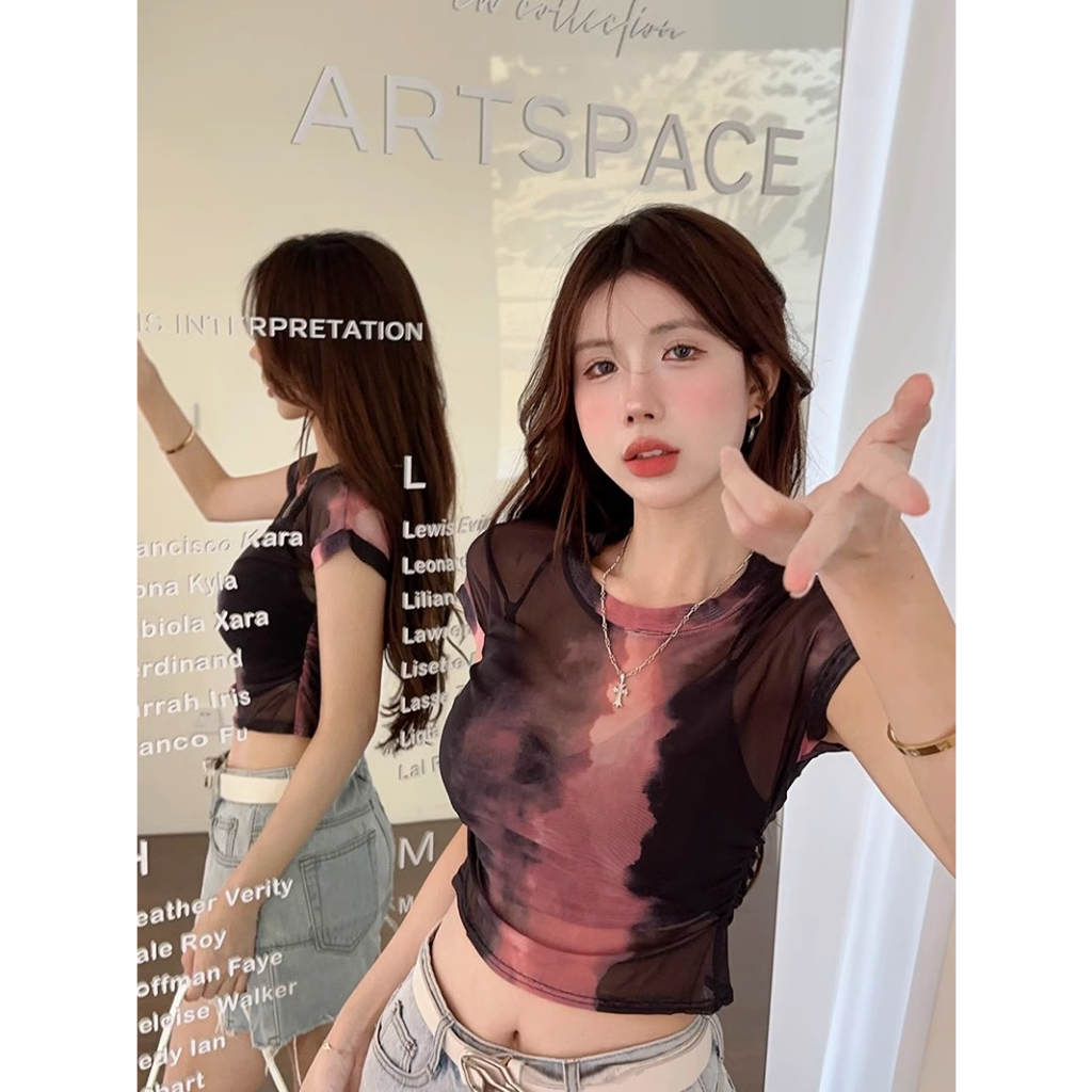 Áo Thun Tay Ngắn Cổ Tròn Màu Trơn Phong Cách Hàn Quốc Thời Trang Mùa Hè Cho Nữ