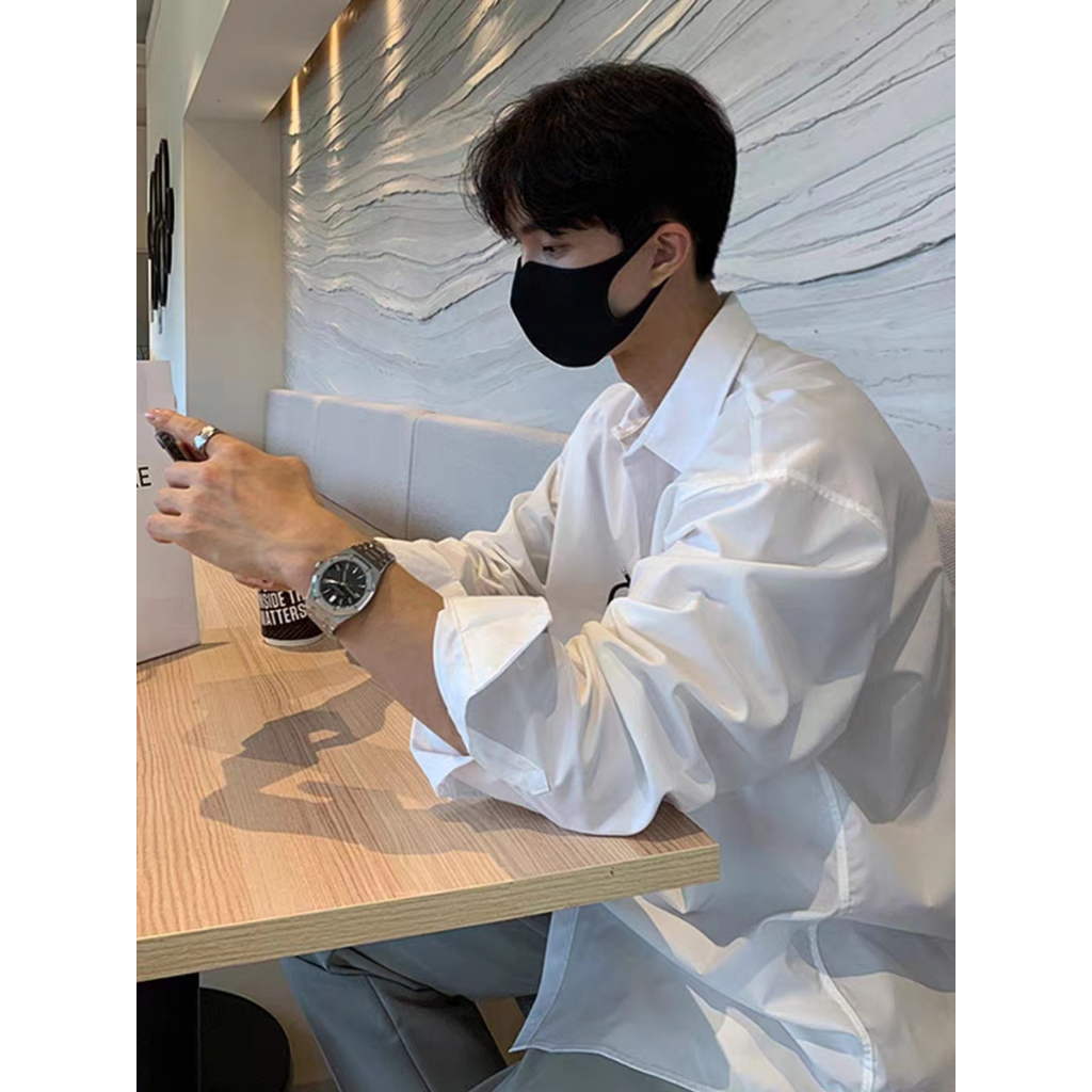 Áo sơ mi dài tay màu trơn thiết kế mới đơn giản thời trang theo phong cách hàn quốc cho cả nam và nữ simple áo nam đẹp áo sơ mi nam form rộng fashion áo sơ mi nam  áo kiểu nam