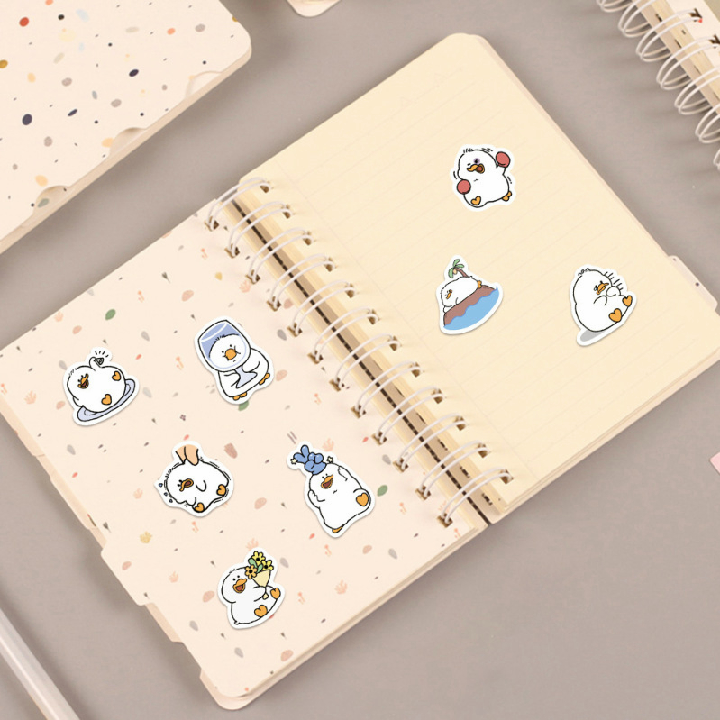 Set 100 Tấm Nhãn Dán Hình Vịt Hoạt Hình Chống Nước Trang Trí Sổ Tay / Hành Lý / Điện Thoại