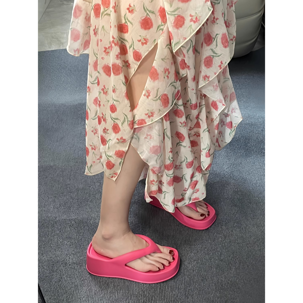 KaBaiQi Dép bánh mì guốc dép giày nữ Màu Sắc Đơn Giản Thoải Mái Cao Gót Chống Trơn Trượt dép đế xuồng 27ZHDLX062110