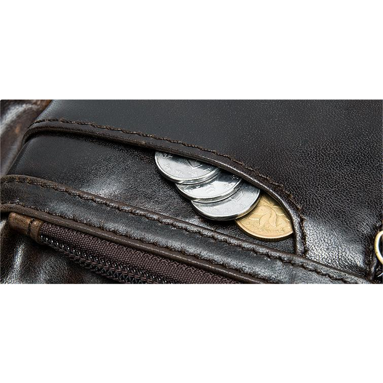 Túi Da Bò Đeo Hông Đựng Điện Thoại Đa Năng Phong Cách Retro Cho Nam