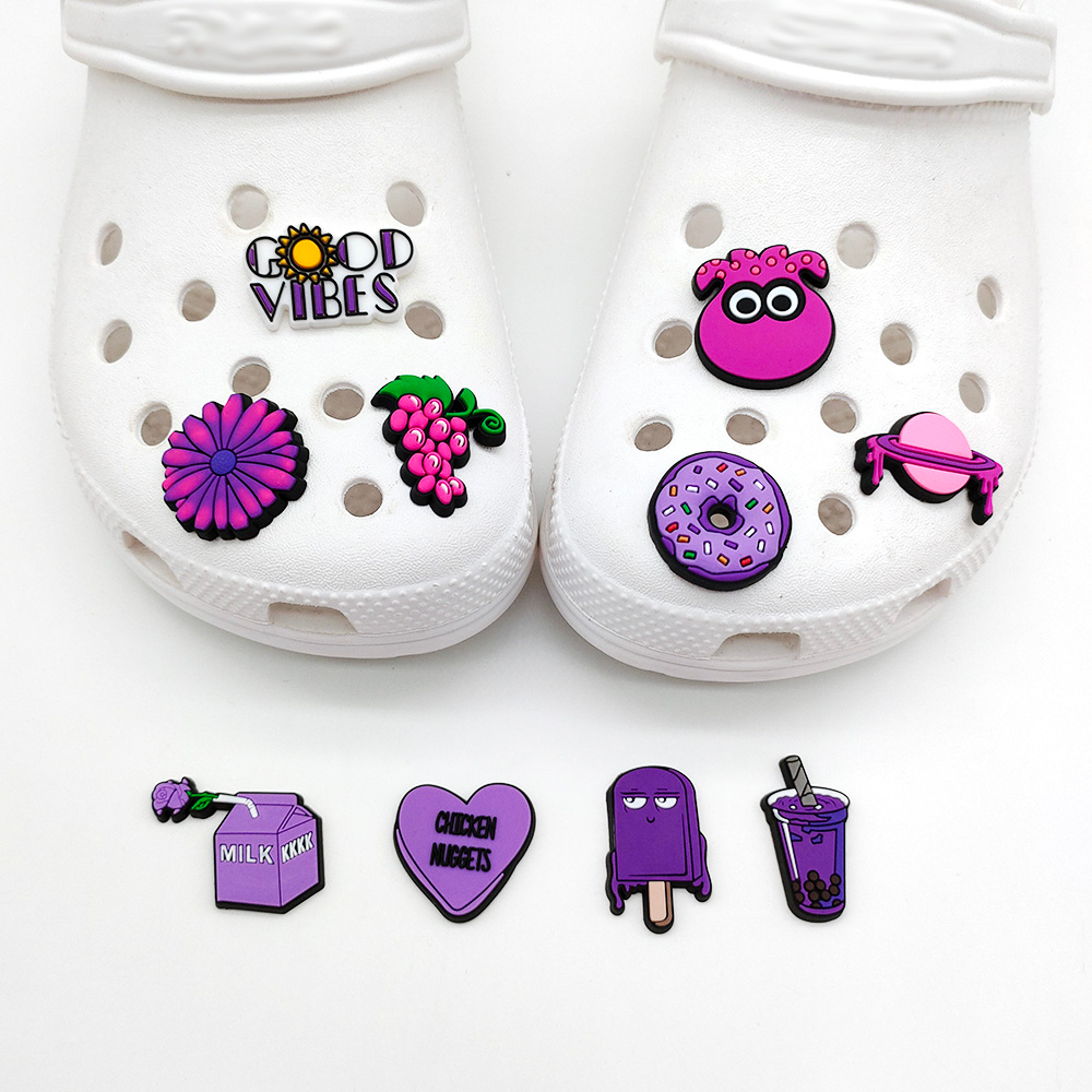 Croc JIBZ 1 Ghim Cài Giày Dép Chính Hãng Màu Tím Croc Jibbits Thích Hợp Làm Quà Tặng Cho Bạn Bè