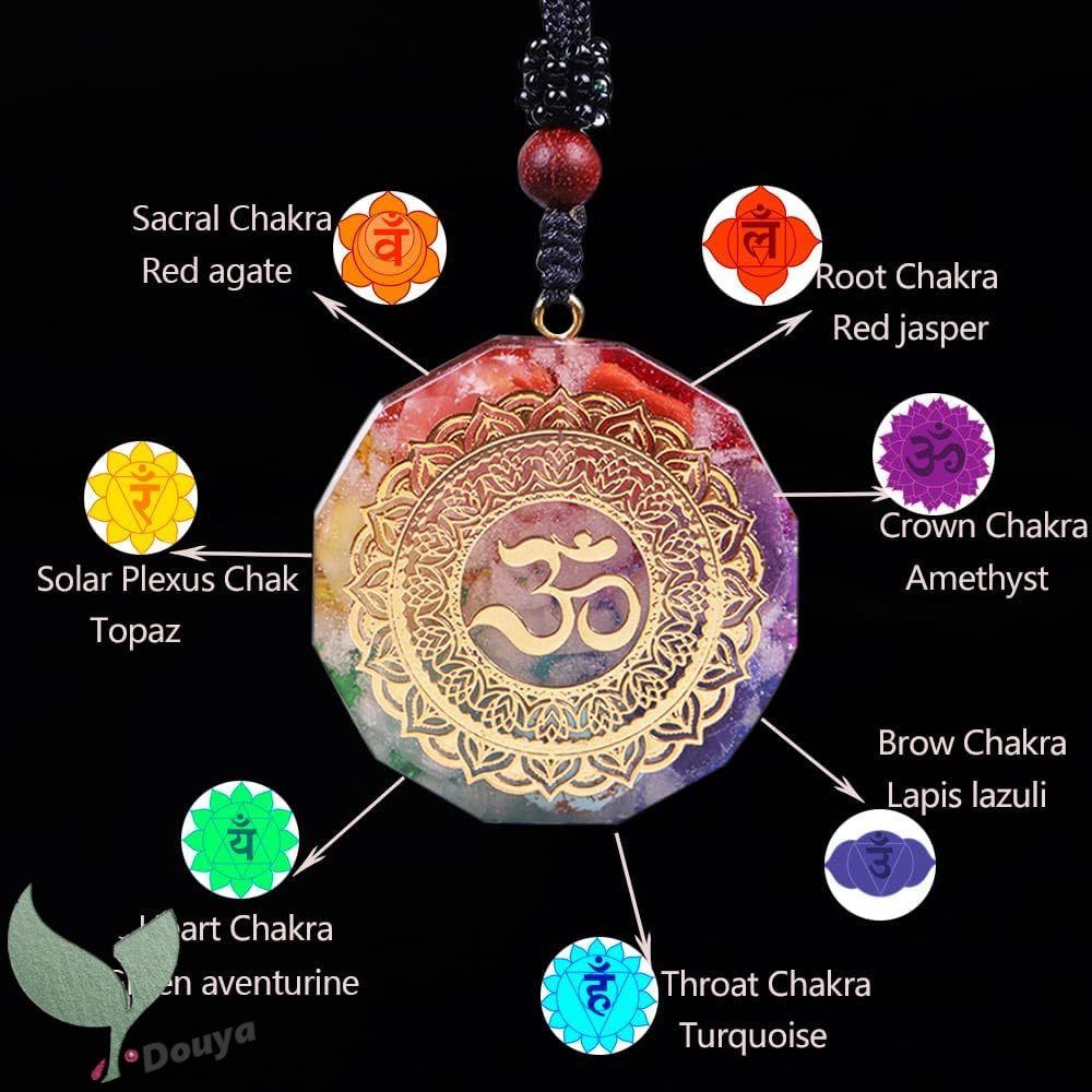Vòng cổ Mặt Đá Chakra Phát Quang 1.38 inch