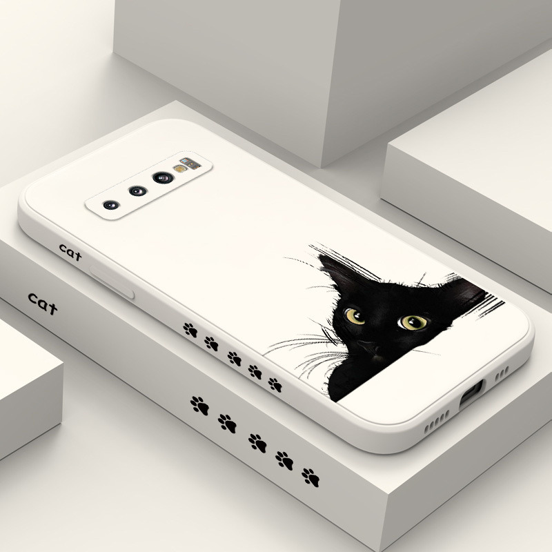 Ốp Điện Thoại Họa Tiết Mèo Đen Dành Cho Samsung Galaxy S10 S10E Plus S9 Plus