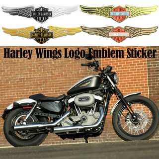 Miếng Dán Logo Harley Davidson Hình Đôi Cánh Bằng Nhôm Màu Vàng / Bạc Kiểu Retro