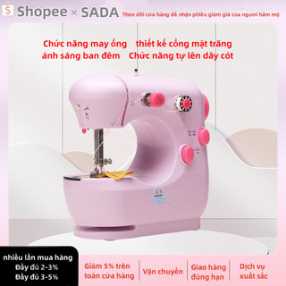 SADA Máy may gia đình điện mini cầm tay nhỏ để bàn vắt sổ nhựa ABS máy may