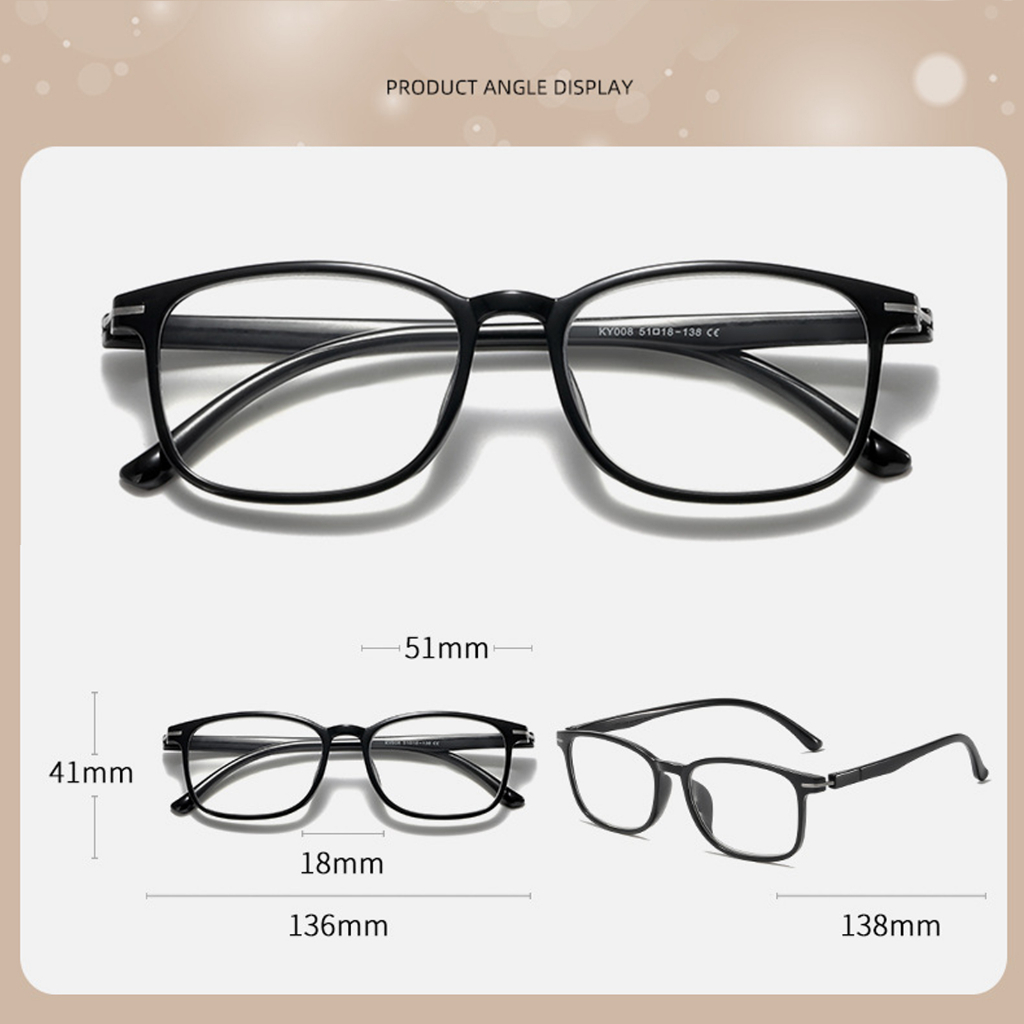 Kính Đọc Sách Gọng Vuông TR90 Bằng Hợp Kim Titan Siêu Nhẹ Cho Nam Nữ