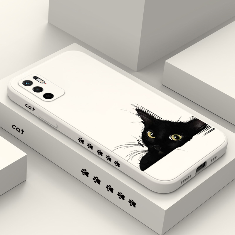 Ốp Điện Thoại Silicon Dẻo In Hình Mèo Đen Bảo Vệ Toàn Diện Cho Xiaomi Redmi Note 10S 10 Pro Max 10T 4G 5G A1 Plus