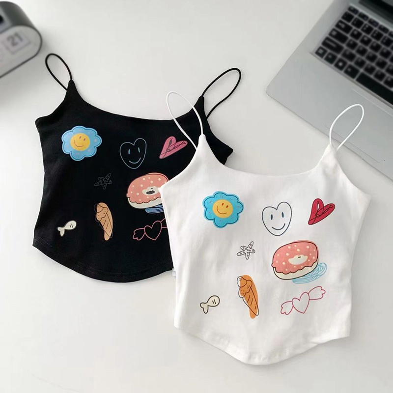 Áo Croptop Hai Dây Có Mút Đệm Quyến Rũ Dành Cho Nữ 2155