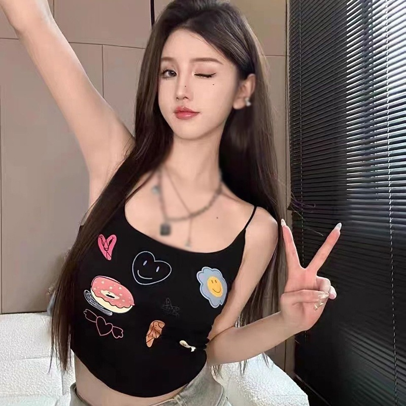 Áo Croptop Hai Dây Có Mút Đệm Quyến Rũ Dành Cho Nữ 2155