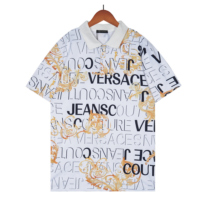 Versace Áo Thun polo Ngắn Tay In Họa Tiết Thời Trang Dành Cho Cả Nam Và Nữ