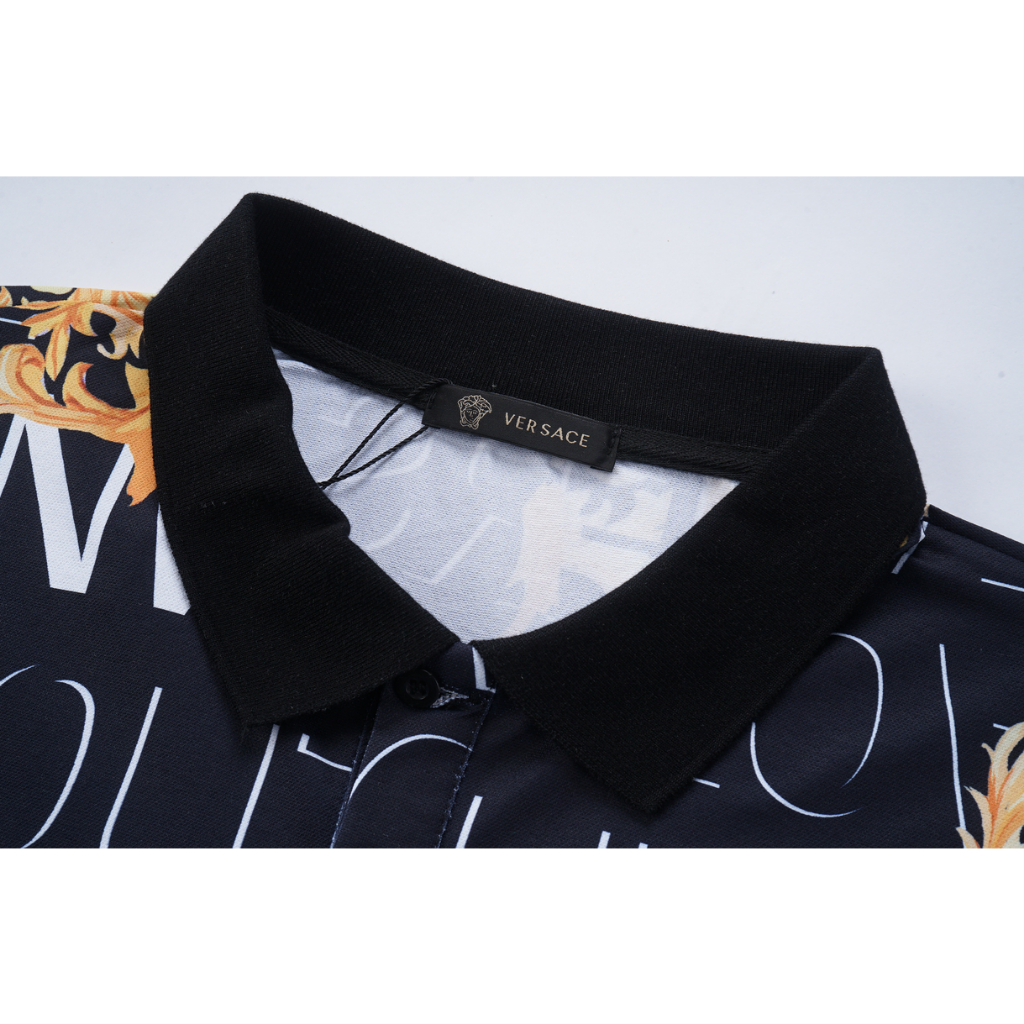 Versace Áo Thun polo Ngắn Tay In Họa Tiết Thời Trang Dành Cho Cả Nam Và Nữ