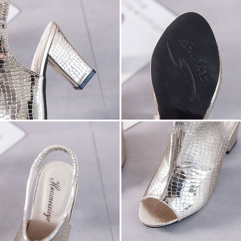 Xăng đan Cao Gót Hở Mũi Chống Trượt Thoải Mái Thời Trang Âu Mỹ Cho Nữ