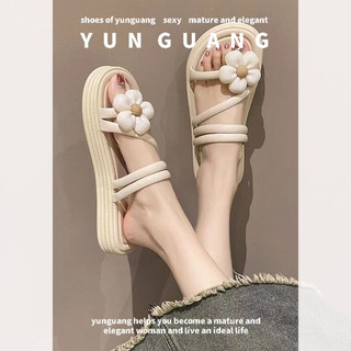 Yunguang Xăng đan Hai Quai Đế Dày Chống Trượt Mùa Hè Cho Nữ Rome
