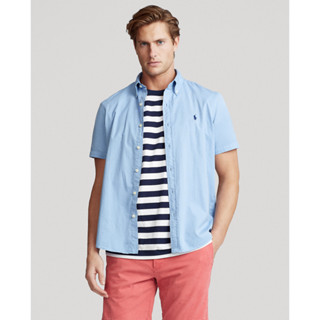 Mùa hè Polo Ralph Lauren Nam Cotton Áo Sơ Mi Tay Ngắn Cotton Slim Fit Áo Sơ Mi Công Sở Oxford