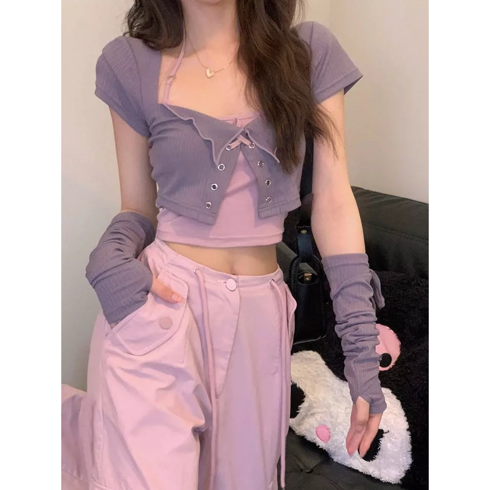 Áo Khoác Cardigan Hai Dây Thiết Kế Độc Đáo Thời Trang Mùa Hè Phong Cách Mới Cho Nữ