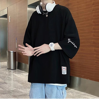 【M-5XL】Áo thun nam tay ngắn Hàn Quốc  Đơn giản dành cho màu trơn thời trang áo thun thể thao nam áo thun nam nữ áo phông form rộng