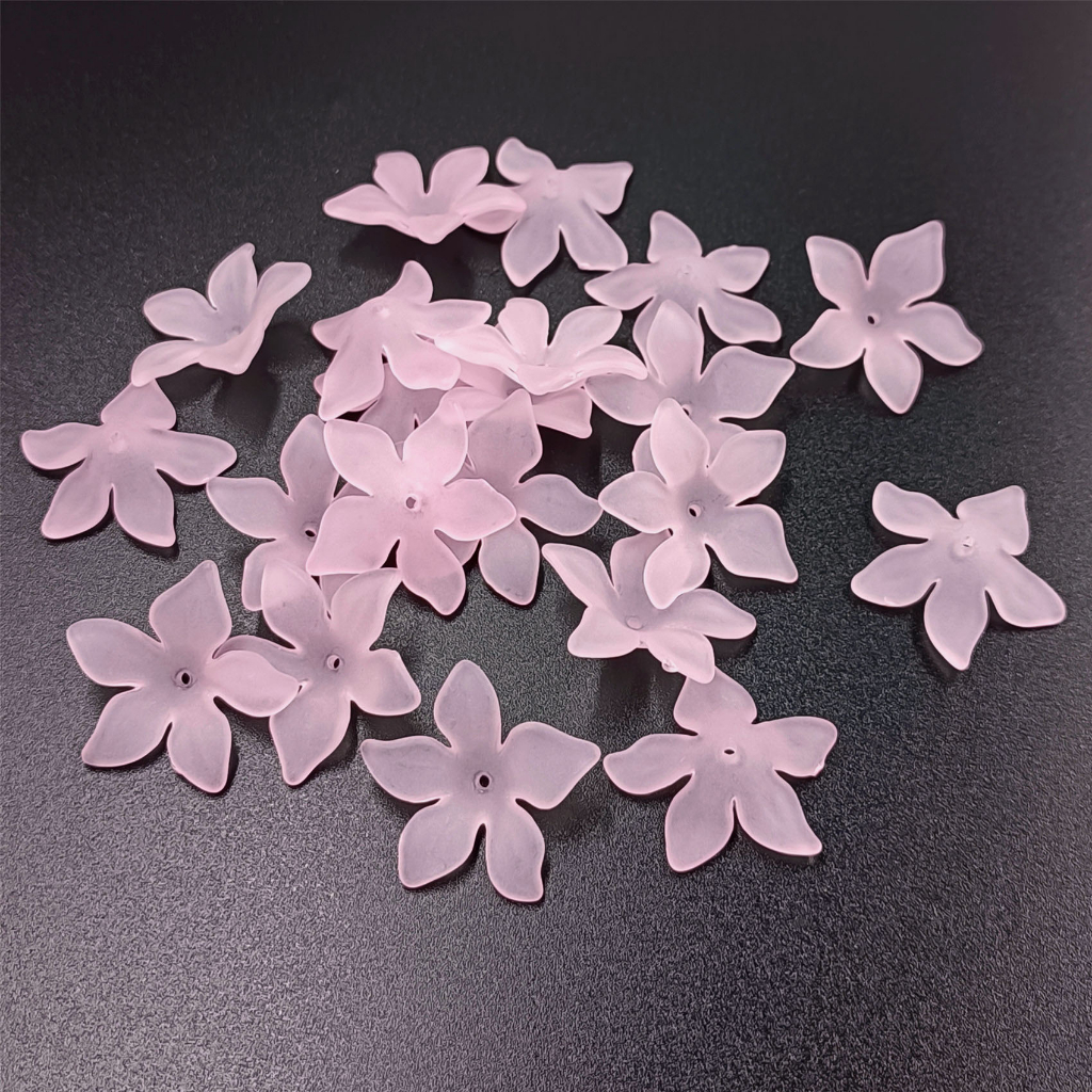 Set 20 Hạt Xỏ Lỗ Hình Hoa Bauhinia Bằng Acrylic Dùng Để Làm Trang Sức Thời Trang