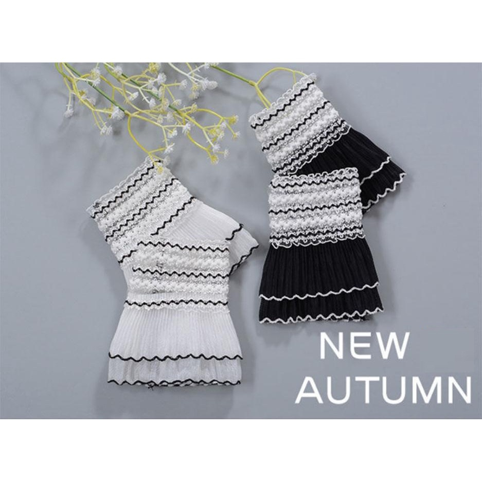 Cuộn Dây Ren Co Giãn Màu Trắng Đen Rộng 11CM Dài 1 Yard