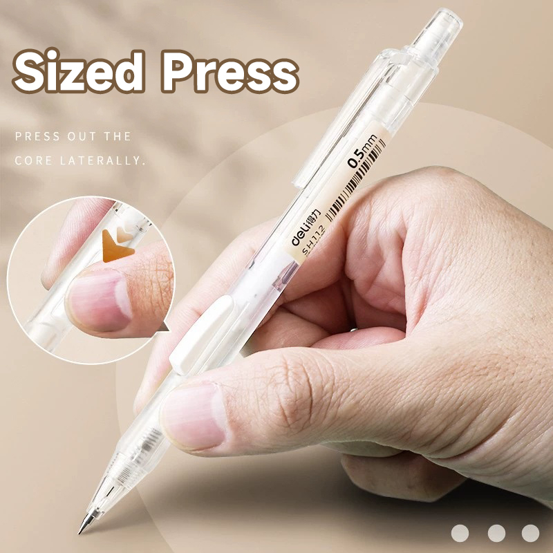 Bút Chì Bấm Cơ 0.5mm / 0.7mm Trong Suốt Thiết Kế Đơn Giản