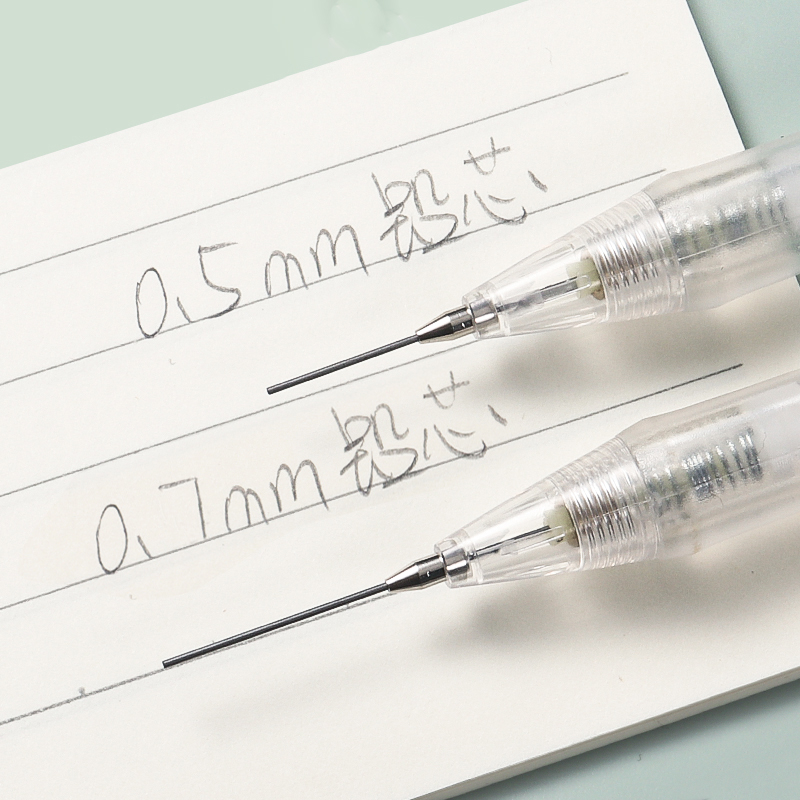 Bút Chì Bấm Cơ 0.5mm / 0.7mm Trong Suốt Thiết Kế Đơn Giản