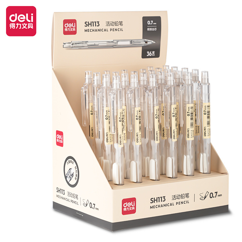 Bút Chì Bấm Cơ 0.5mm / 0.7mm Trong Suốt Thiết Kế Đơn Giản