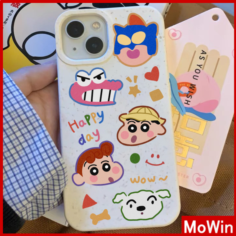 Ốp lưng iPhone 14 Pro Max Vỏ Điện Thoại Thân Thiện Với Môi Trường Có Thể Phân Hủy Vỏ Mềm Bảo Vệ Chống Sốc Màu Trắng Nhân Vật Hoạt Hình Dễ Thương Tương Thích Với iPhone 13 Pro max 12 Pro Max 11 xr xs max 7 8