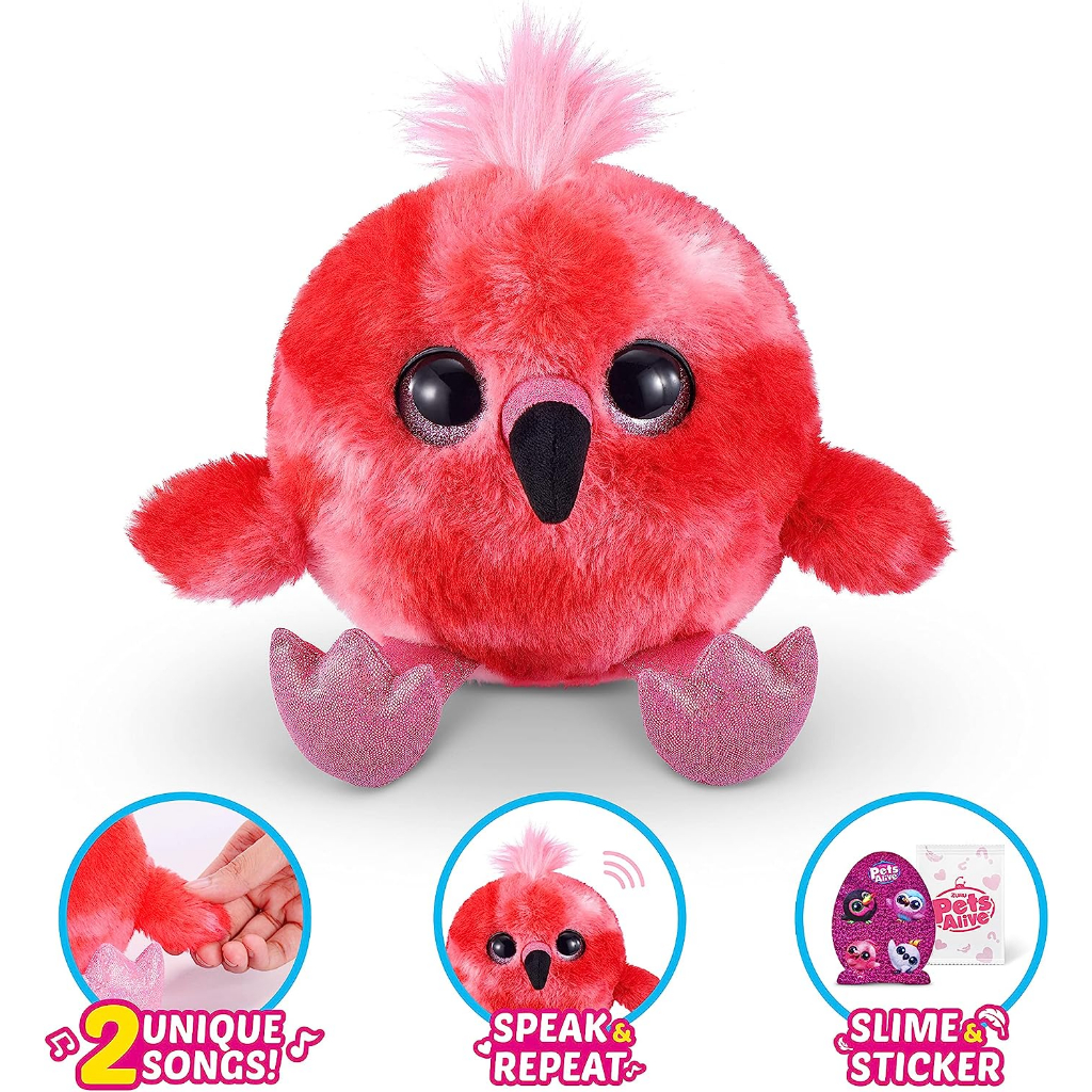 Pets Alive Chirpy Birds by ZURU, Electronic Pet That Speaks, Giant Surprise Egg, Stickers, Comb, Fluffy Clay, Bird Animal Plush for Girls Lược Hình Trứng Động Vật Bằng Đất Sét Mềm Đồ Chơi Cho Thú Cưng