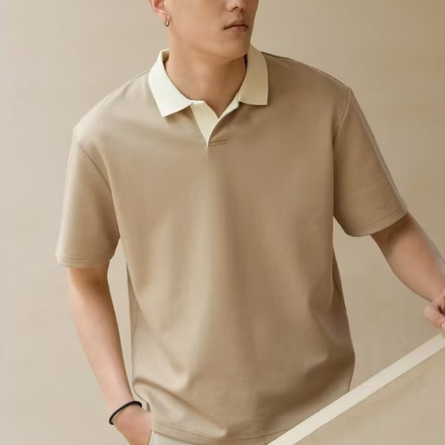 Áo polo Tay Ngắn Màu Trơn Thoải Mái Phong Cách Thể Thao Thời Trang Mùa Hè Cho Nam
