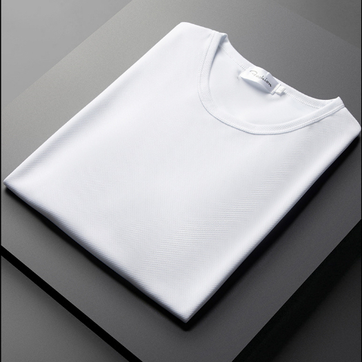 Áo Thun Nam Cổ Tròn Cao Cấp Vai Co Dãn Bằng Lụa Lạnh Nhanh Khô Thời Trang Mùa Hè HZFMC0150