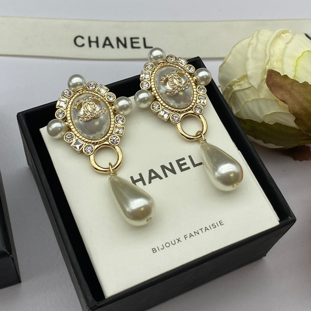 Khuyên Tai Mạ Bạc 925 Đính Ngọc Trai Nhân Tạo Phong Cách Thời Trang Mới