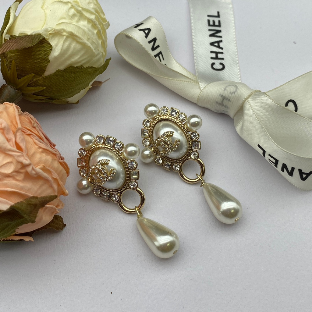 Khuyên Tai Mạ Bạc 925 Đính Ngọc Trai Nhân Tạo Phong Cách Thời Trang Mới