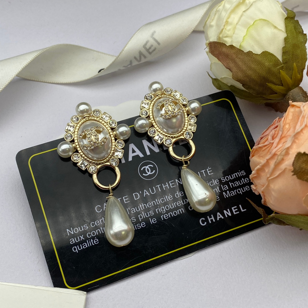 Khuyên Tai Mạ Bạc 925 Đính Ngọc Trai Nhân Tạo Phong Cách Thời Trang Mới