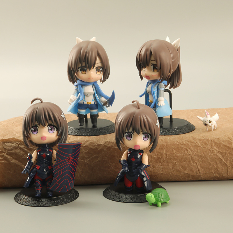 Set 4 Mô Hình Nhân Vật Phim Hoạt Hình Bofuri Maple Shiramine Risa Sally Honjo Kaede 10cm
