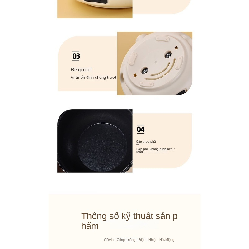Nồi Cơm Điện Mini Đa Năng Thông Minh Dành Cho Gia Đình 1-2 Người