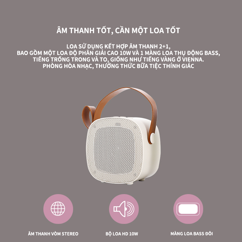Micro Đôi Kết Nối Bluetooth Không Dây Âm Thanh Nổi 3D Cho Karaoke / Xe Hơi / Trong Nhà / Ngoài Trời