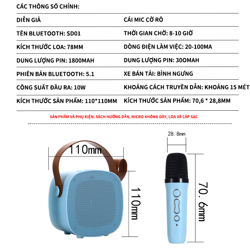 Micro Đôi Kết Nối Bluetooth Không Dây Âm Thanh Nổi 3D Cho Karaoke / Xe Hơi / Trong Nhà / Ngoài Trời