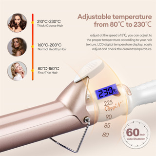 CKEYIN Máy Uốn Tóc Gốm Sứ 32mm HS023
