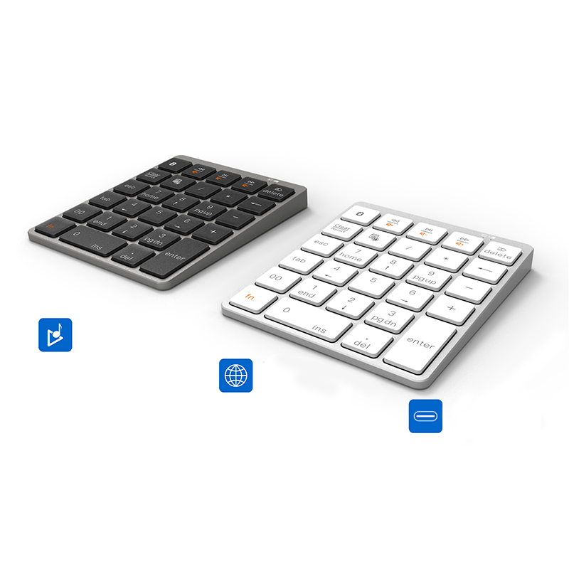 Bàn Phím Số 28 Phím Bluetooth Không Dây Bằng Hợp Kim Nhôm Siêu Mỏng Cho Laptop / Máy Tính Bảng / Điện Thoại