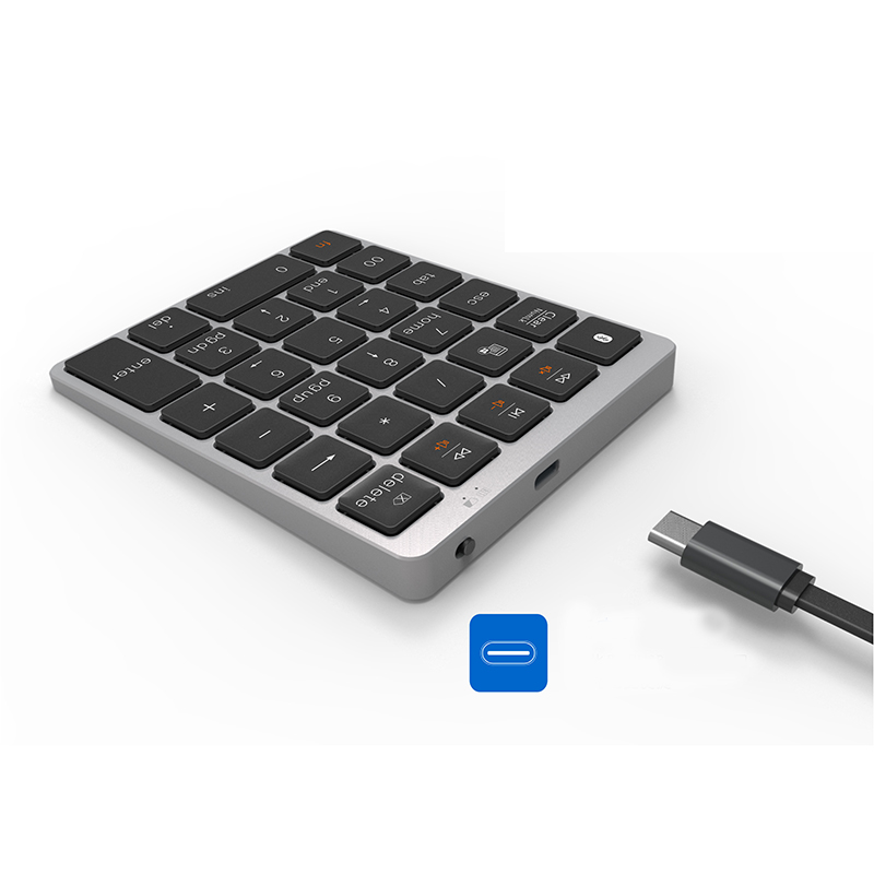 Bàn Phím Số 28 Phím Bluetooth Không Dây Bằng Hợp Kim Nhôm Siêu Mỏng Cho Laptop / Máy Tính Bảng / Điện Thoại